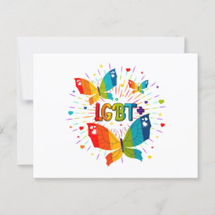 Butterfly Pride Kärlek är Kärlek HBT-medvetenhet Vykort