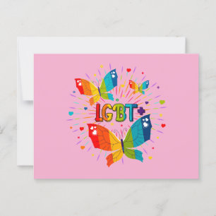 Butterfly Pride Kärlek är Kärlek HBT-medvetenhet Vykort