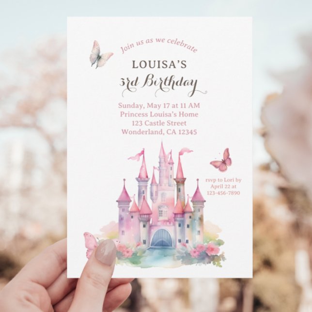 Butterfly Princess Castle Fairytale Birthday Inbjudningar (Skapare uppladdad)