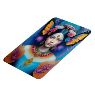 Butterfly prinsessan med lilla krona magnet