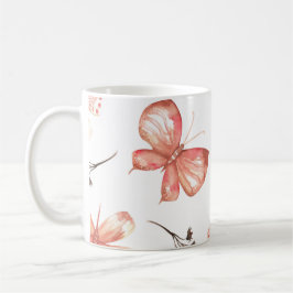 Butterfly Print Kaffemugg
