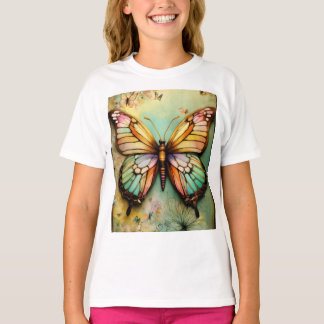 Butterfly Print T-Shirt - Snyggt och bekvämlighet