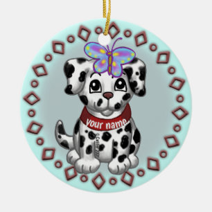 Butterfly Puppy hund Julgransprydnad Keramik