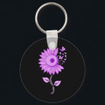 Butterfly Purple Ribbon Sunflower Overdose Awarene Nyckelring<br><div class="desc">Butterfly Purple Ribbon Sunflower Overdose Awareness Month 8</div>