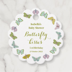Butterfly pusses Girl Baby Shower Gift Gåvor Etiketter