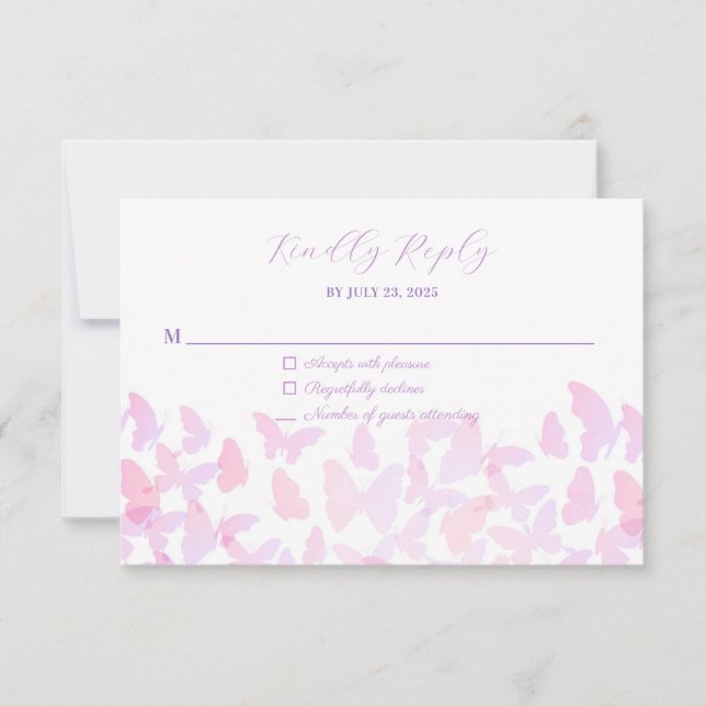 Butterfly Quinceañera OSA Responcard (Framsida)