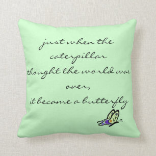 Butterfly Quote Pillow Kudde