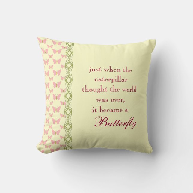 Butterfly Quote Pillow Kudde (Framsida)