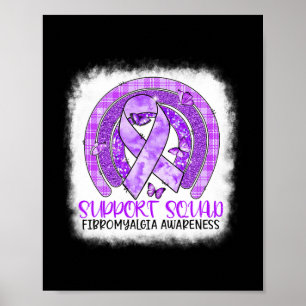 Butterfly Rainbow Support Squad Fibromyalgia Medve Poster