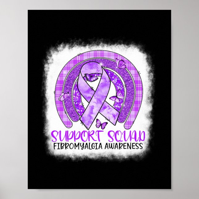 Butterfly Rainbow Support Squad Fibromyalgia Medve Poster (Framsidan)