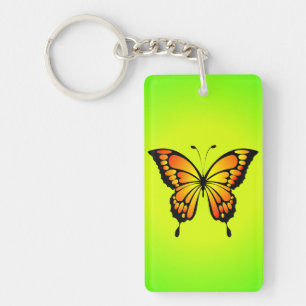 Butterfly Red Gult Insekt Illustration-20285 T-S Nyckelring