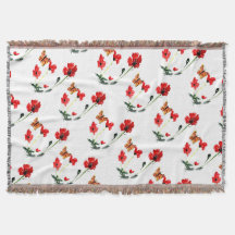 Butterfly Red Poppy Flower Natur