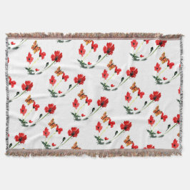 Butterfly Red Poppy Flower Natur Mysfilt