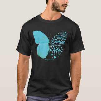 Butterfly Religiösa Philippians 4 13 Christian Wom T Shirt
