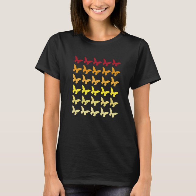 Butterfly Retro Animal Mönster T Shirt (Framsida)