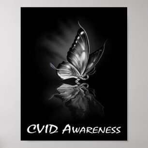 Butterfly Ribbon CVID Awareness Sweatshirt182 Poster