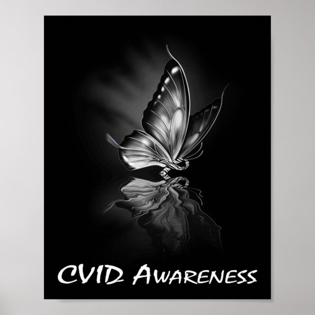 Butterfly Ribbon CVID Awareness Sweatshirt182 Poster (Framsidan)