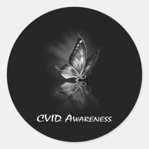 Butterfly Ribbon CVID Awareness Sweatshirt182 Runt Klistermärke