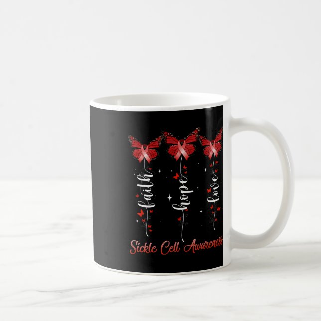 Butterfly Ribbon Faith Hope Kärlek Sickle Cell Med Kaffemugg (Höger)
