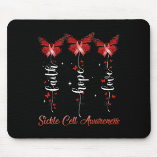 Butterfly Ribbon Faith Hope Kärlek Sickle Cell Med Musmatta