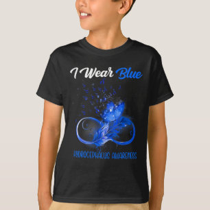 Butterfly Ribbon Feather Hydrocephalus Awareness T Shirt