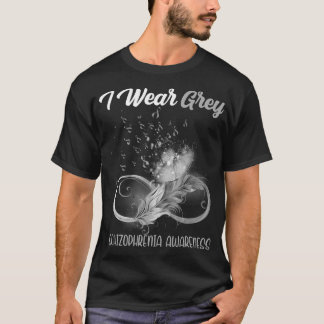 Butterfly Ribbon Feather Schizophrenia Awareness T Shirt