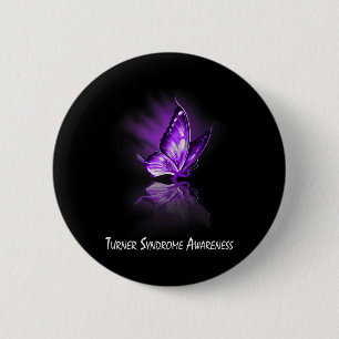 Butterfly Ribbon Turner Syndrom Medvetenhet  Knapp