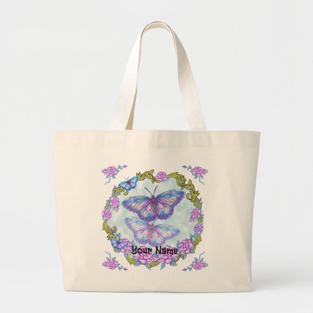 Butterfly Ro Tote Bag Jumbo Tygkasse (Framsidan)