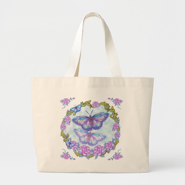 Butterfly Ro Tote Bag Jumbo Tygkasse (Framsidan)