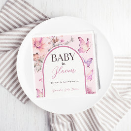 Butterfly Rosa Baby i Bloom Girl Baby Shower Pappersservett