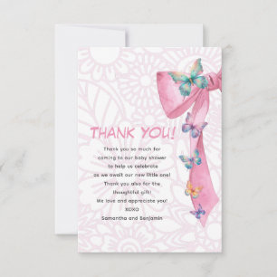 Butterfly rosa babydusch tack kort