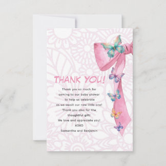 Butterfly rosa babydusch tack kort