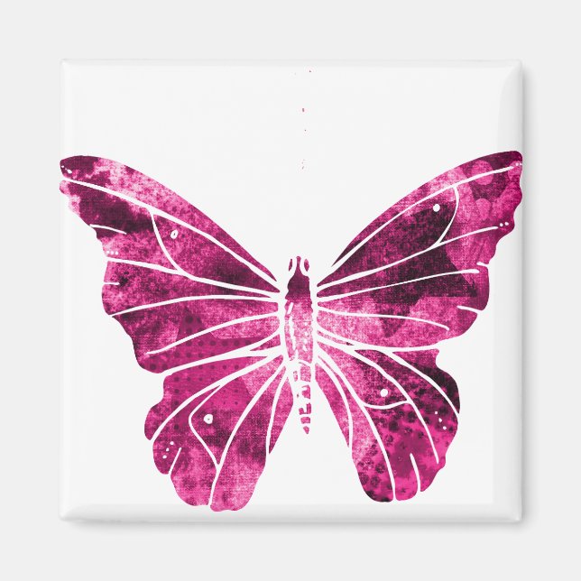 Butterfly Rosa Clipart Cute Flies Vingar Nature 1. Magnet (Framsidan)