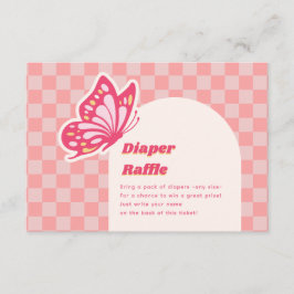 Butterfly Rosa Diaper Raffle Baby Shower Tilläggskort