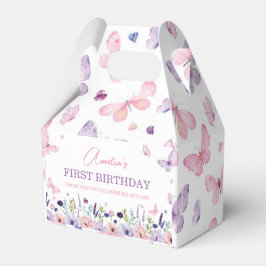 Butterfly Rosa Lila Blommigt Garden Girl Birthday Presentaskar