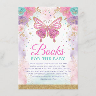 Butterfly Rosa Lila Teal Blommigt Bokar för Baby Tilläggskort