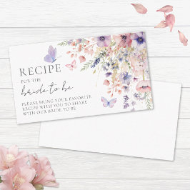 Butterfly  Rosa Lila Wildblomme Recipe Tilläggskort
