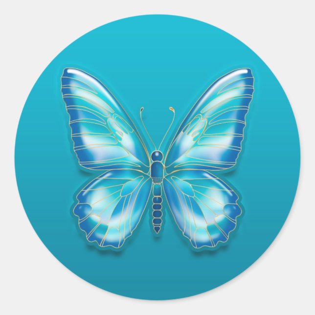 Butterfly Runt Klistermärke (Framsida)