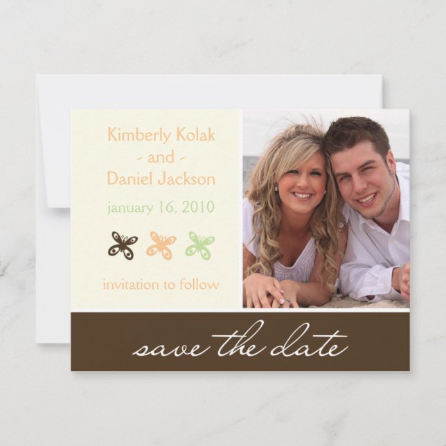 Butterfly "Save the Date" Spara Datumet (Framsida)