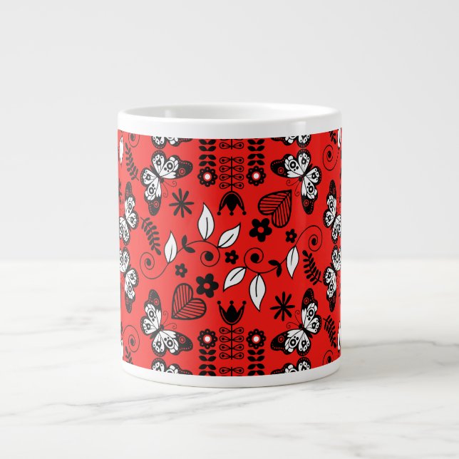 Butterfly Scandinavian folkart Jumbo Mugg (Framsidan)