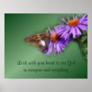 Butterfly Se guds inspirerande citattyp Poster