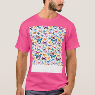 Butterfly Seamless Mönster Boho Cute Vår Insekt T Shirt