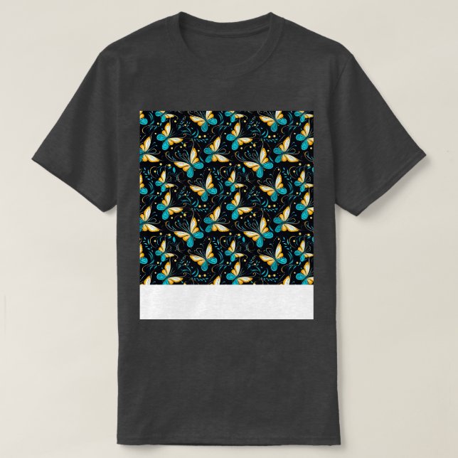 Butterfly Seamless Mönster Boho Cute Vår Insekt T Shirt (Design framsida)