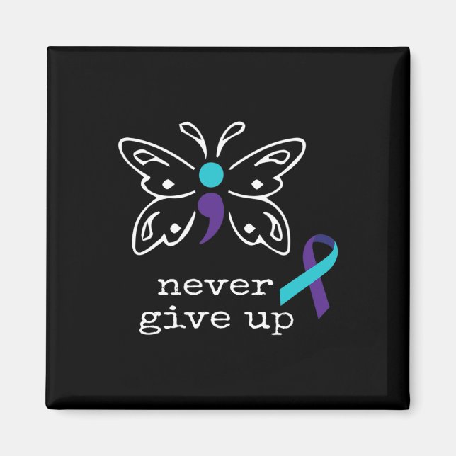 Butterfly Semicolon Gift Suicide Prevention Awaren Magnet (Framsidan)