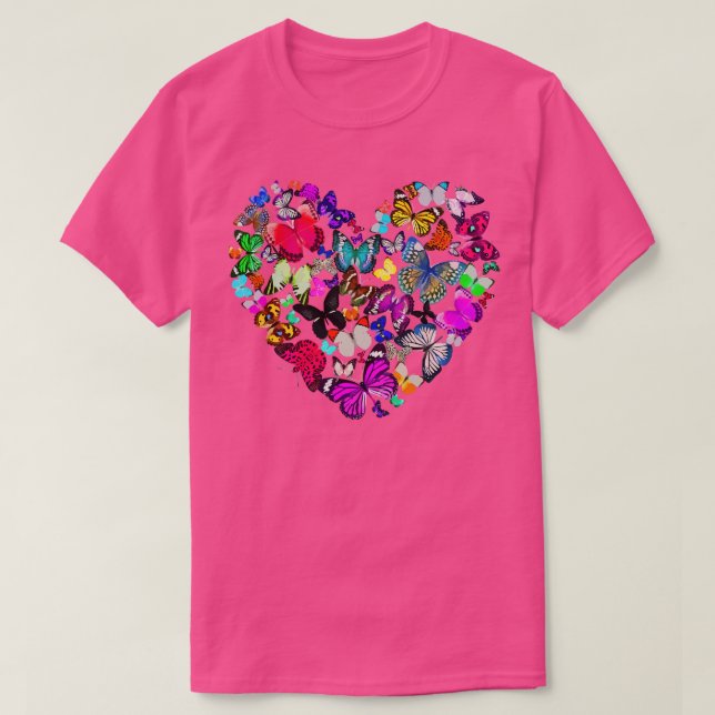 Butterfly Shirt Butterfly Heart Butterflies Heart T Shirt (Design framsida)