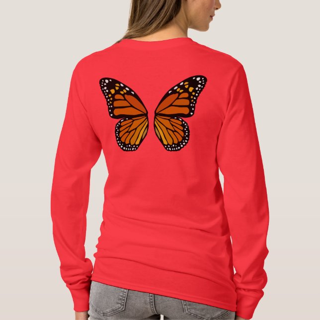 Butterfly Shirt Dam som Storlek Butterfly Shirt T Shirt (Baksida)