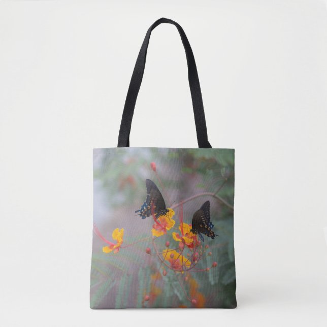 Butterfly Shopping bag - Two Butterfly's Garden Tygkasse (Framsida)