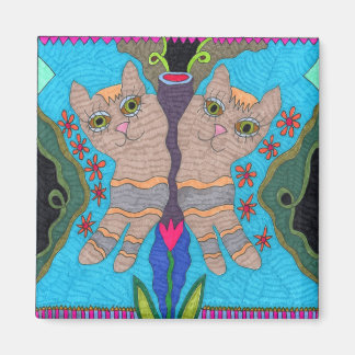 Butterfly - sida vid sida - katter magnet