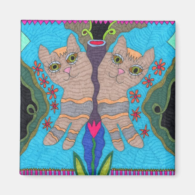 Butterfly - sida vid sida - katter magnet (Framsidan)