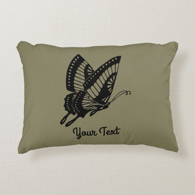 Butterfly Silhouette Prydnadskudde (Framsidan)